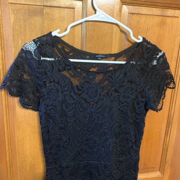 Y2K Charlotte Russe Black Floral Lace Bodycon Dress backless short see thru - Picture 6 of 9